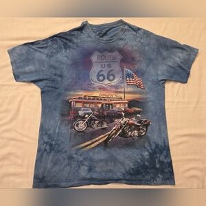 The Mountain US Route 66 Diner Biker Americana T-Shirt‎ Mens Size 2XL 2012